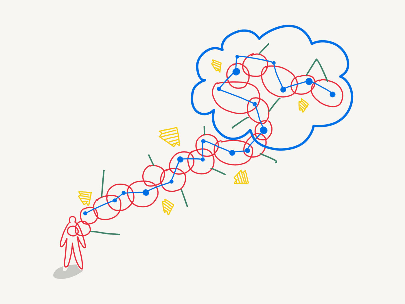 illustration of figure and life paths